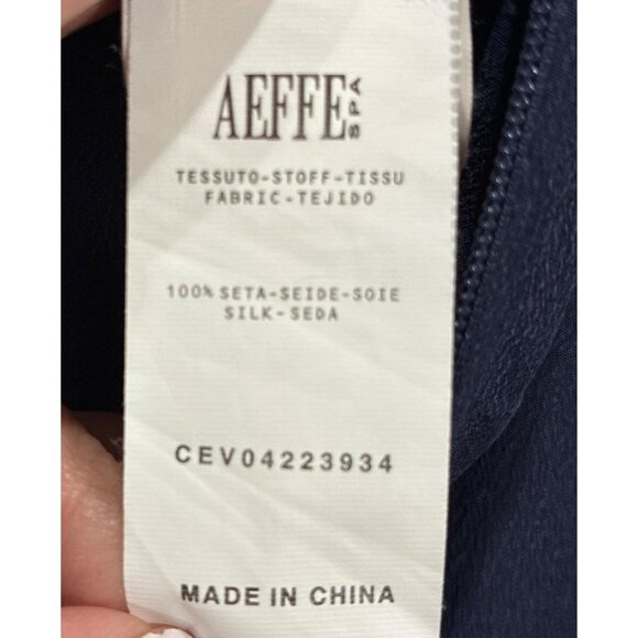 Cedric Charlier 100% Silk Layered Sleeveless Shift Dress navy blue size 6 - Picture 7 of 7